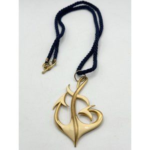 Vintage MJent Enamel Anchor Rope Necklace
